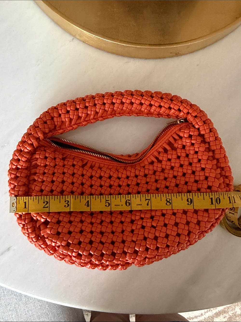 Sincerly Jules Braided Orange Shoulder Bag - Picture 3 of 6